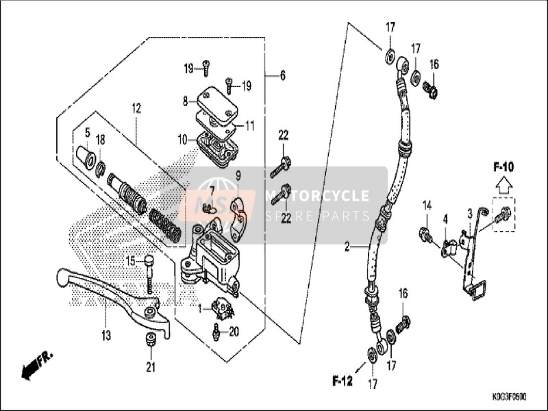 Honda C125 2019 Bremse Vorne Hauptbremszylinder (C125) für ein 2019 Honda C125